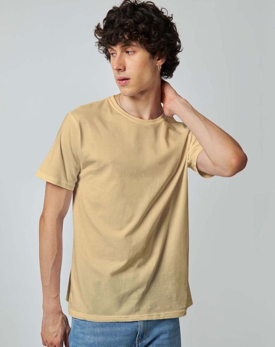 Buy Baby Beige Plain T Shirt Unisex Comfort Fit Mydesignation