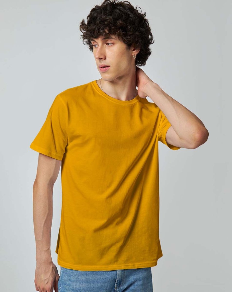 Yellow plain tshirt sale