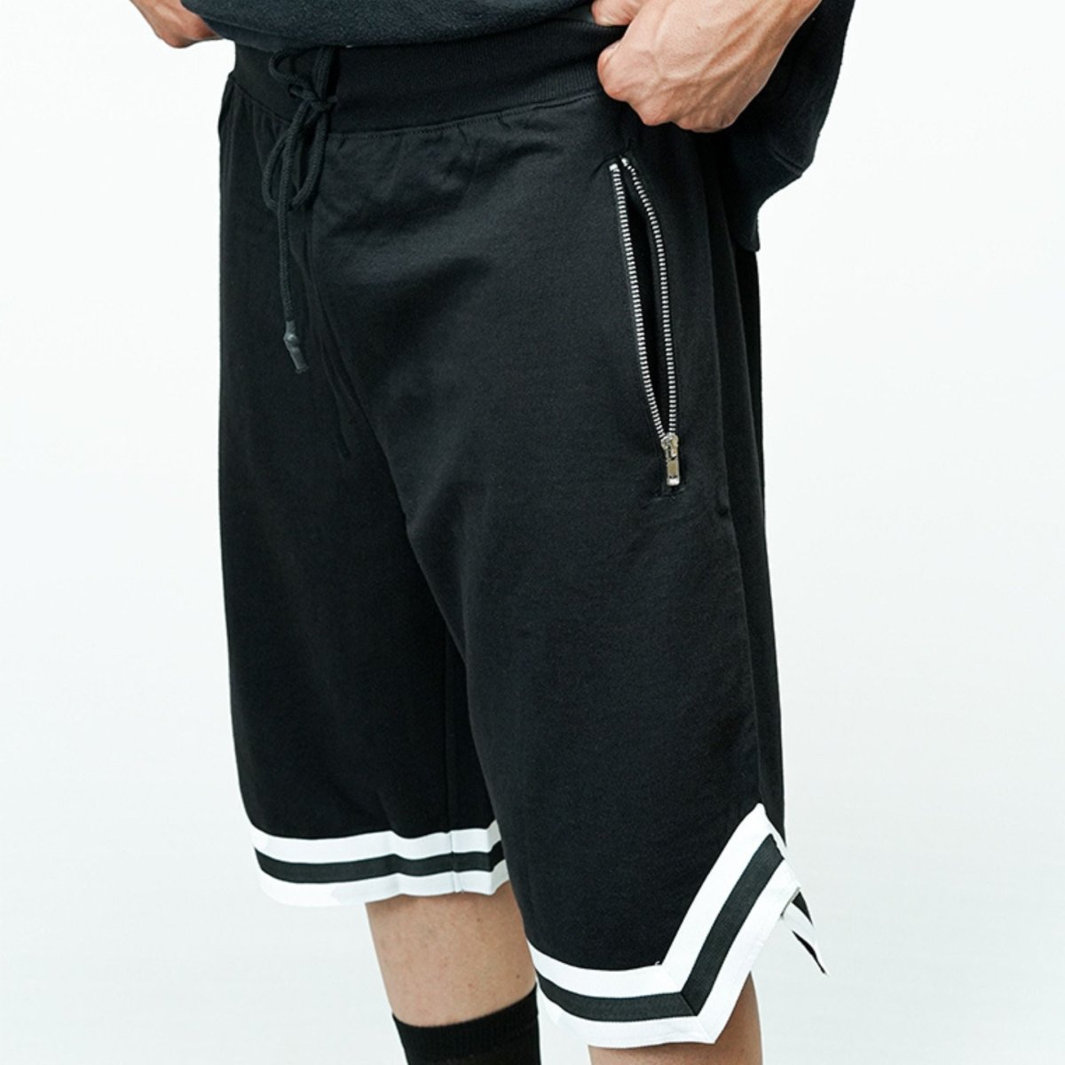 Black Basketball Shorts - Premium Cotton - Mydesignation