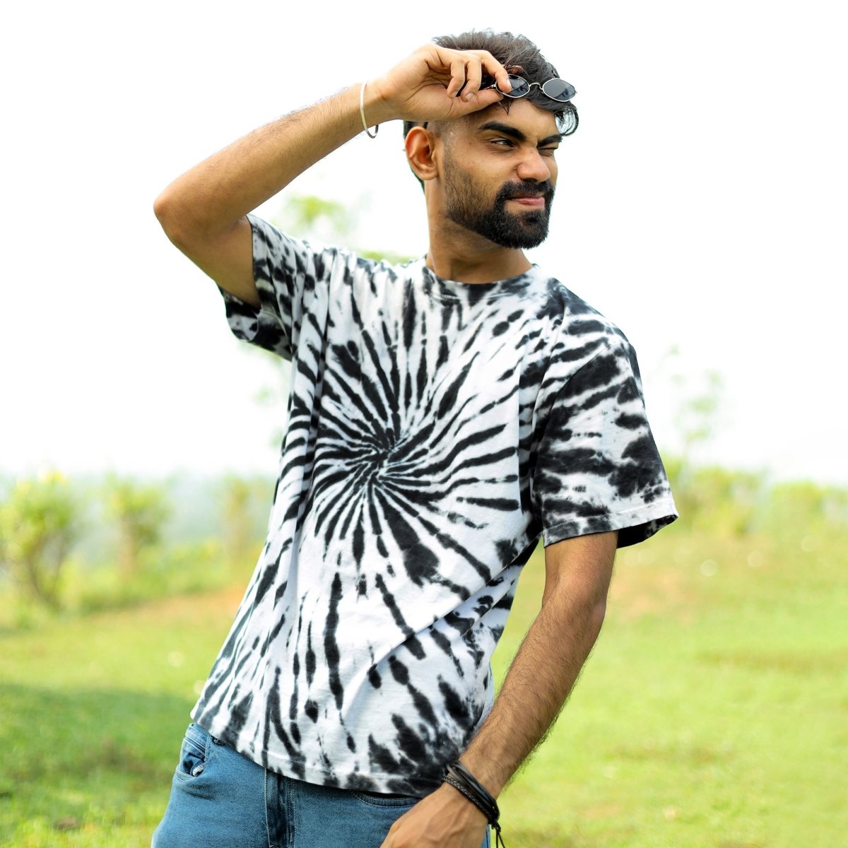 Buy Black Tie dye Trendy T Shirts for Mens Mydesignation