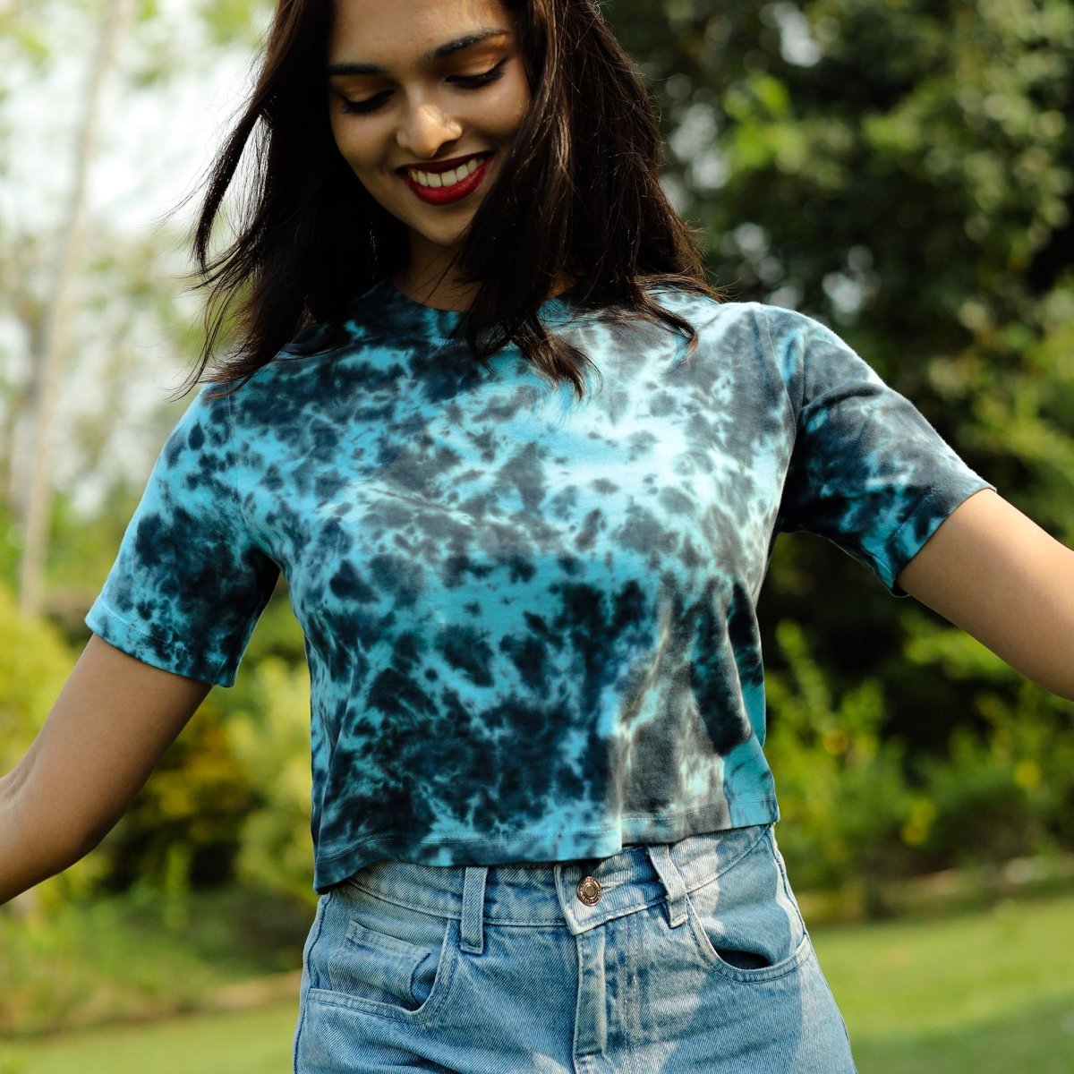 Blue Tie-dye Croptop- Mydesignation