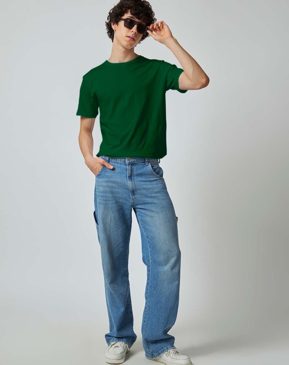 Bottle Green plain T-shirt - Mydesignation