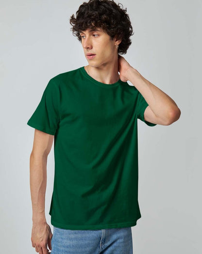 Bottle Green plain T-shirt - Mydesignation