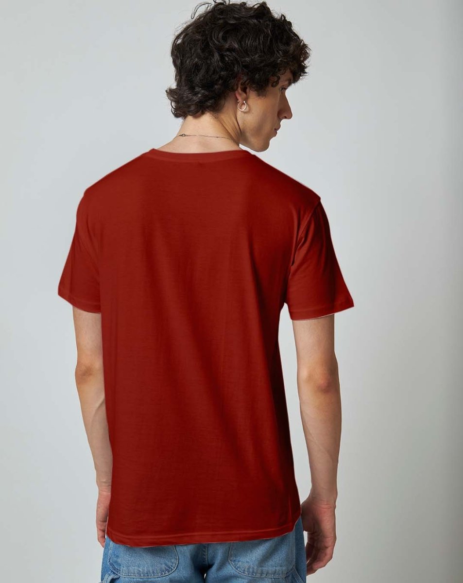 Brick Red Plain T-shirt - Mydesignation