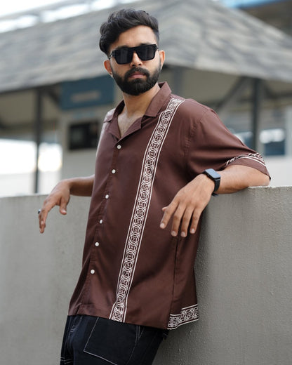 Brown Panel Shirt - Mydesignation