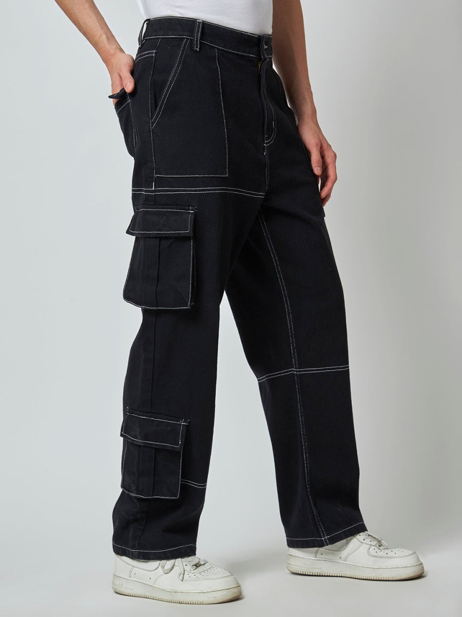 Black Carpenter Jeans for Men: Cargo Pants