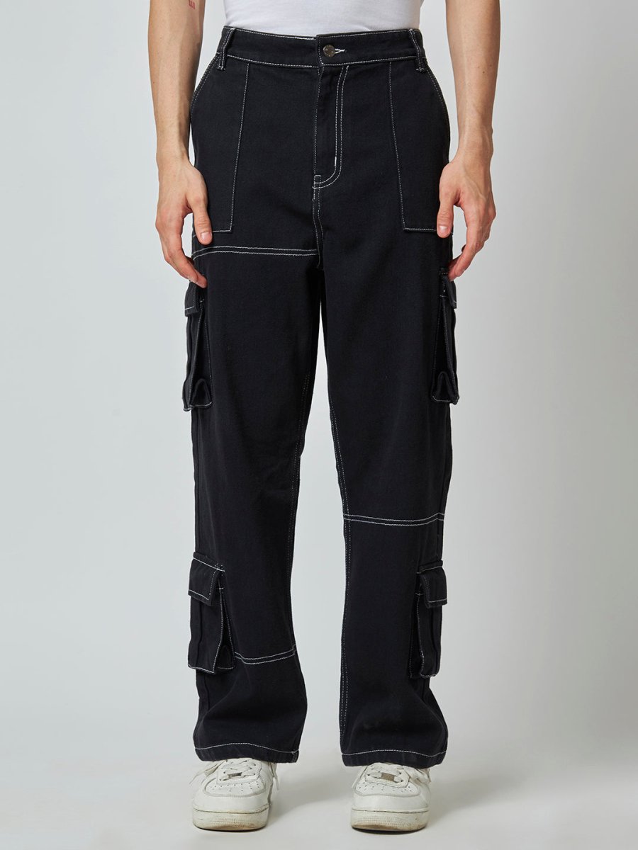 Black Carpenter Jeans for Boys: Cargo Pants