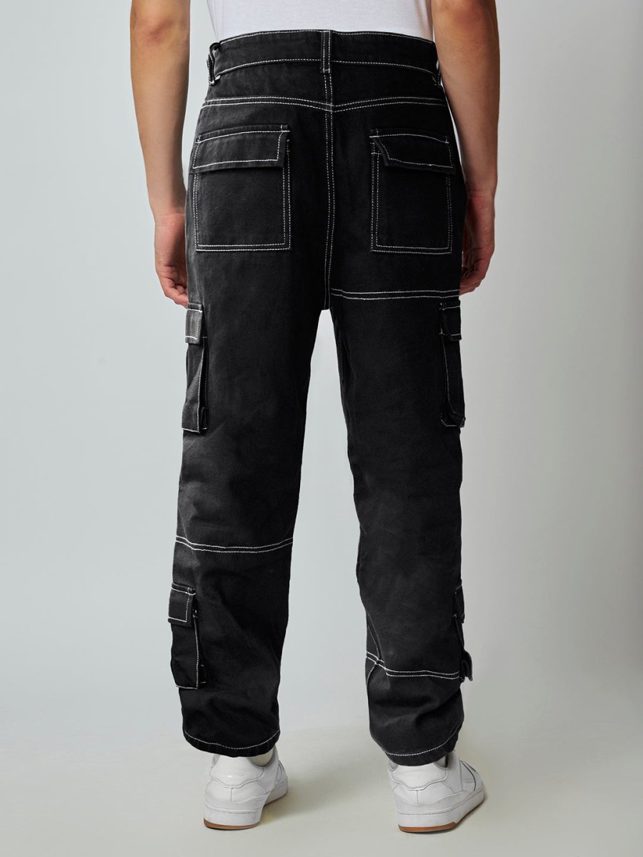 Black Carpenter Jeans for Men: Cargo Pants - Mydesignation