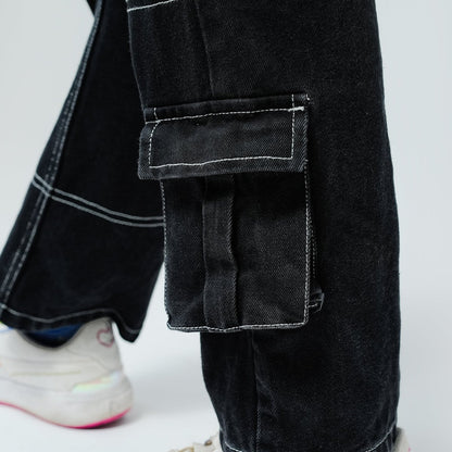 Carpenter Black - Women Cargo Jeans