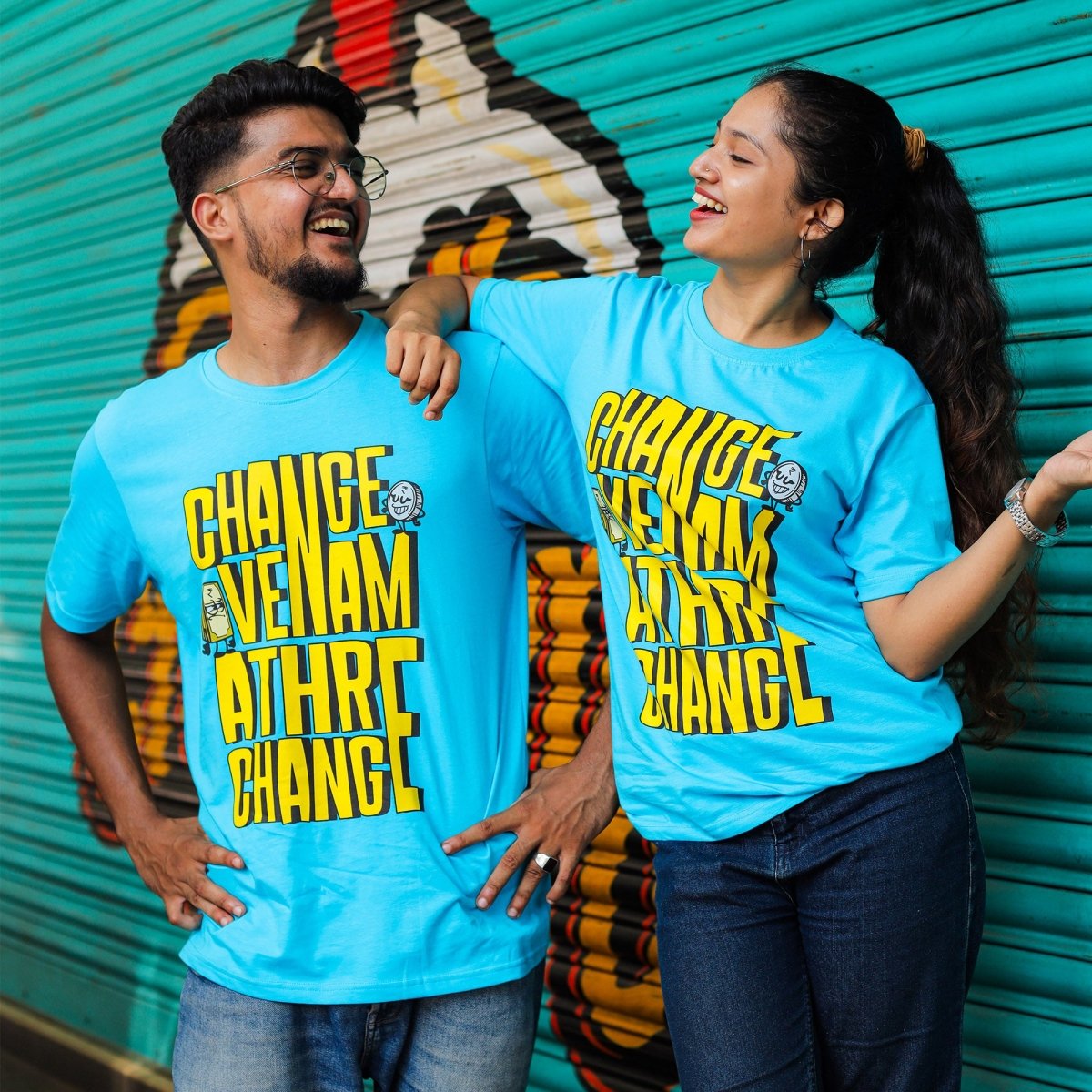 Change Venam Print T-Shirt Couples - Mydesignation