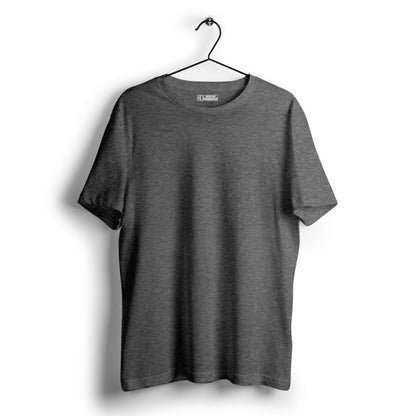 Charcoal Melange Plain T - shirt - Mydesignation