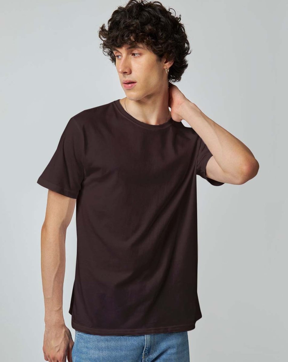 Coffee Brown Plain T-shirt - Mydesignation