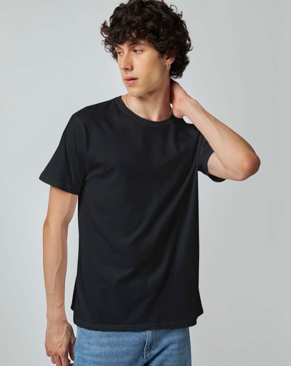 Crisp Black Plain T-shirt - Mydesignation