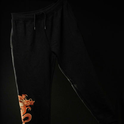 Dragon Print Embroidered Jogger for Women