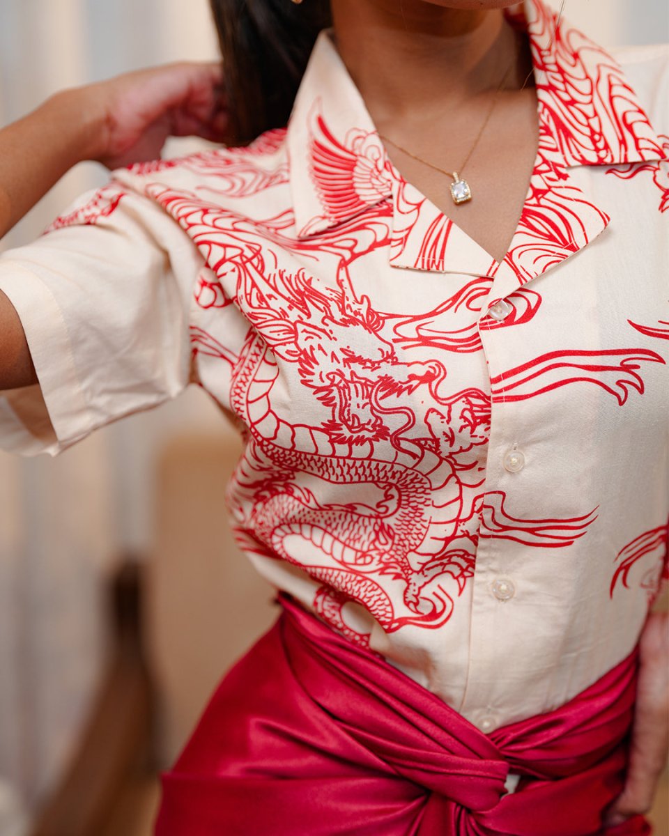 Dragon Printed Shirt | Cotton Poplin - Mydesignation