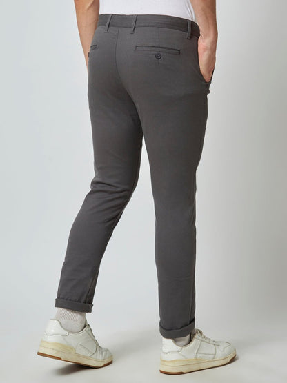 Straight Fit Grey Chino Pants for Male