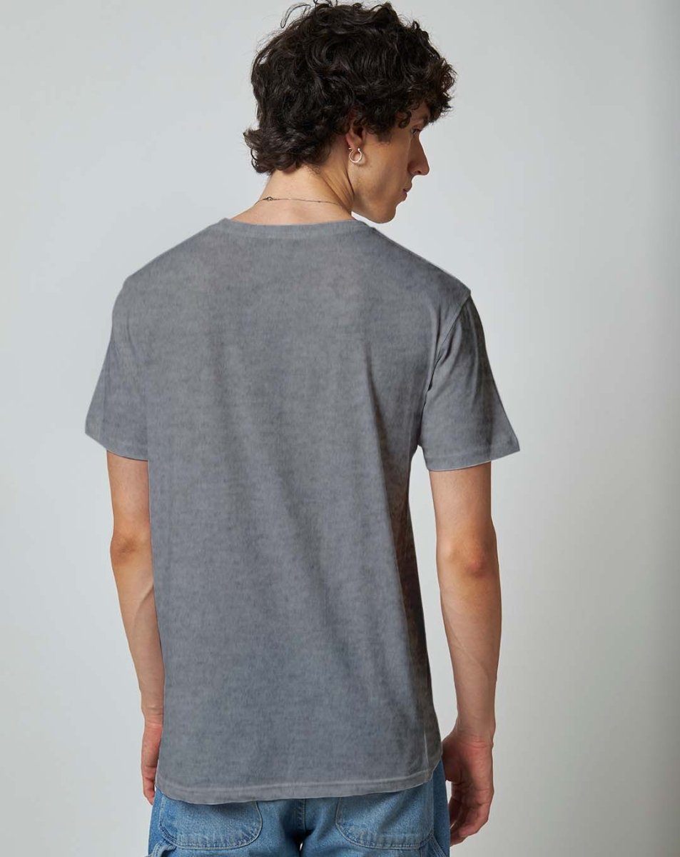 Grey Melange Plain T-shirt - Mydesignation