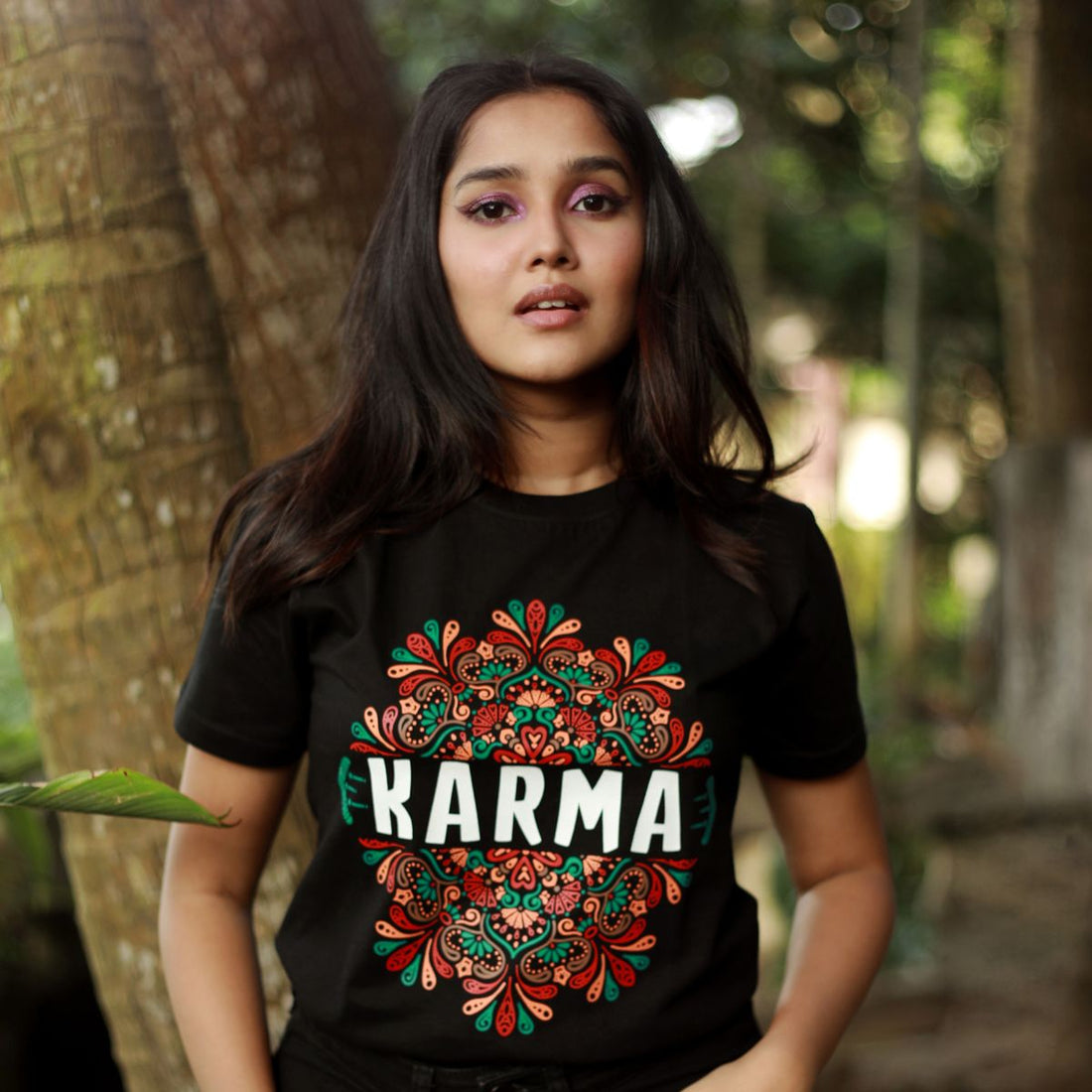 Karma Black T-Shirt for Women