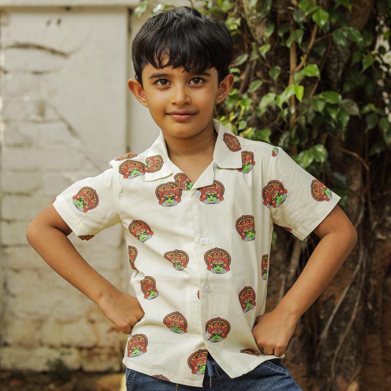 Kathakali Print Kids Shirt