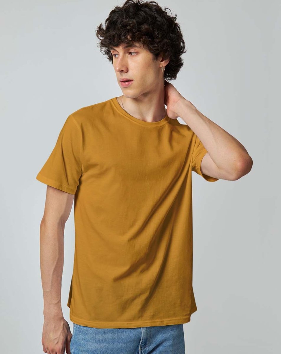 Mustard Yellow Plain Tshirt - Unisex Comfort Fit - Mydesignation