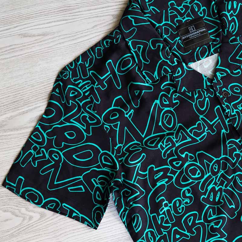 Black and Neon green- Neon Graffiti Plus Size Shirt