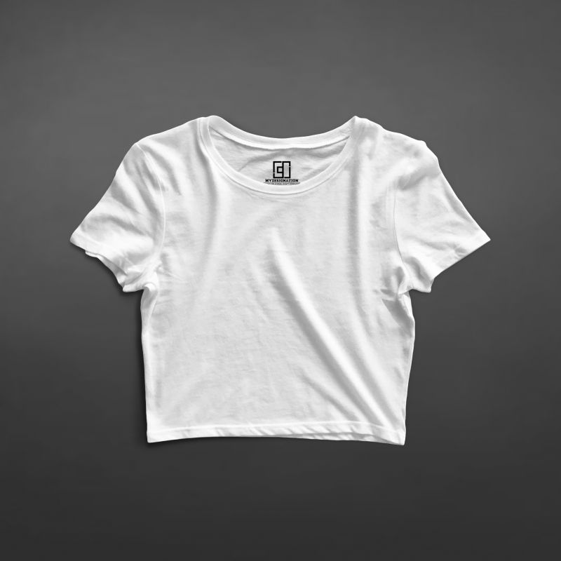 PEACEFUL WHITE CROP TOP FOR WOMEN PLAIN