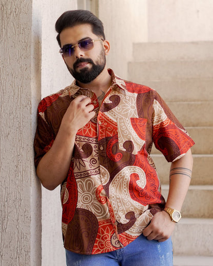 Red Paisley - Dhothi Premium Combo - Mydesignation