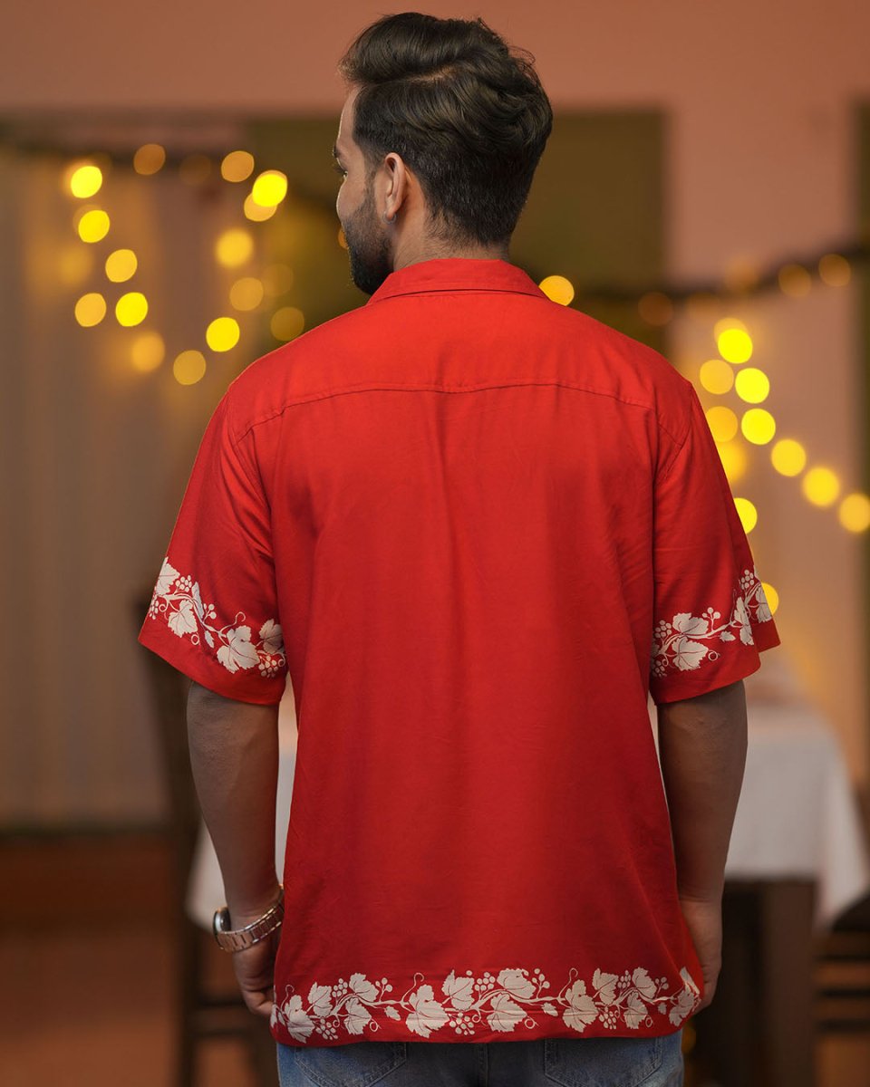 Red Panel shirt | Rayon - Mydesignation