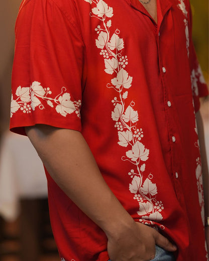 Red Panel shirt | Rayon - Mydesignation