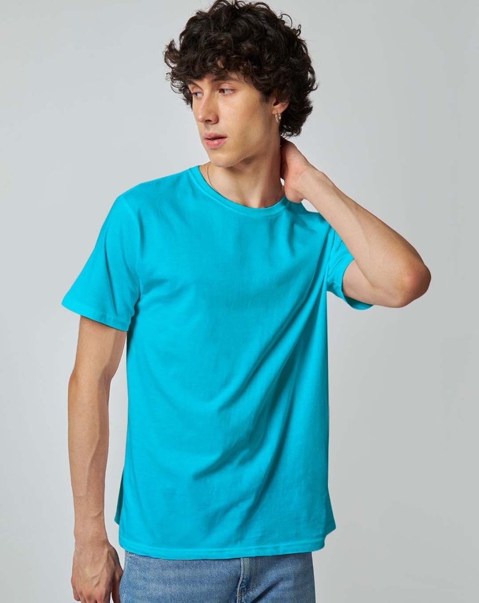 Sky Blue Plain T-shirt - Mydesignation