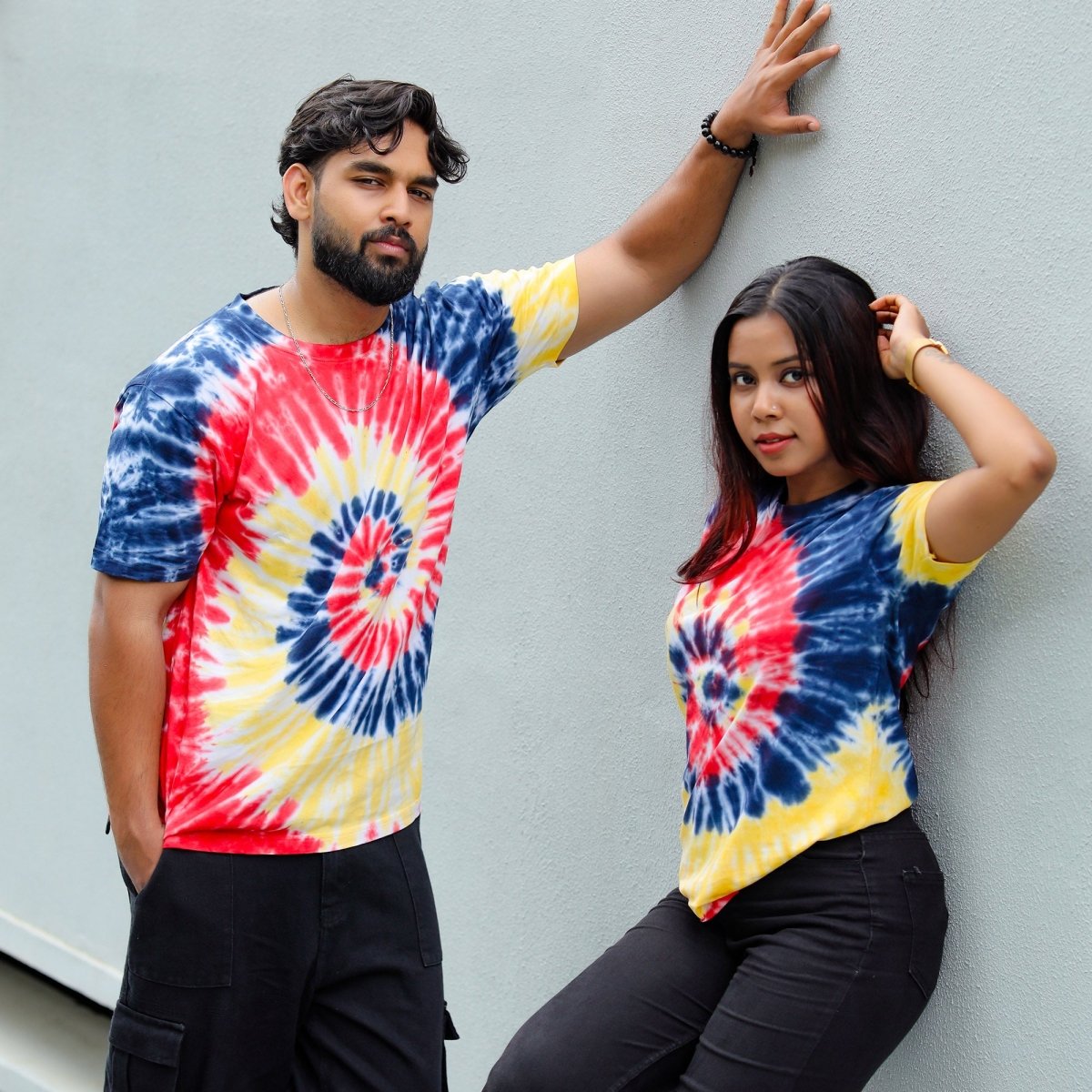 Spiral Print Tie Dye T Shirt for Women- Mydesignation