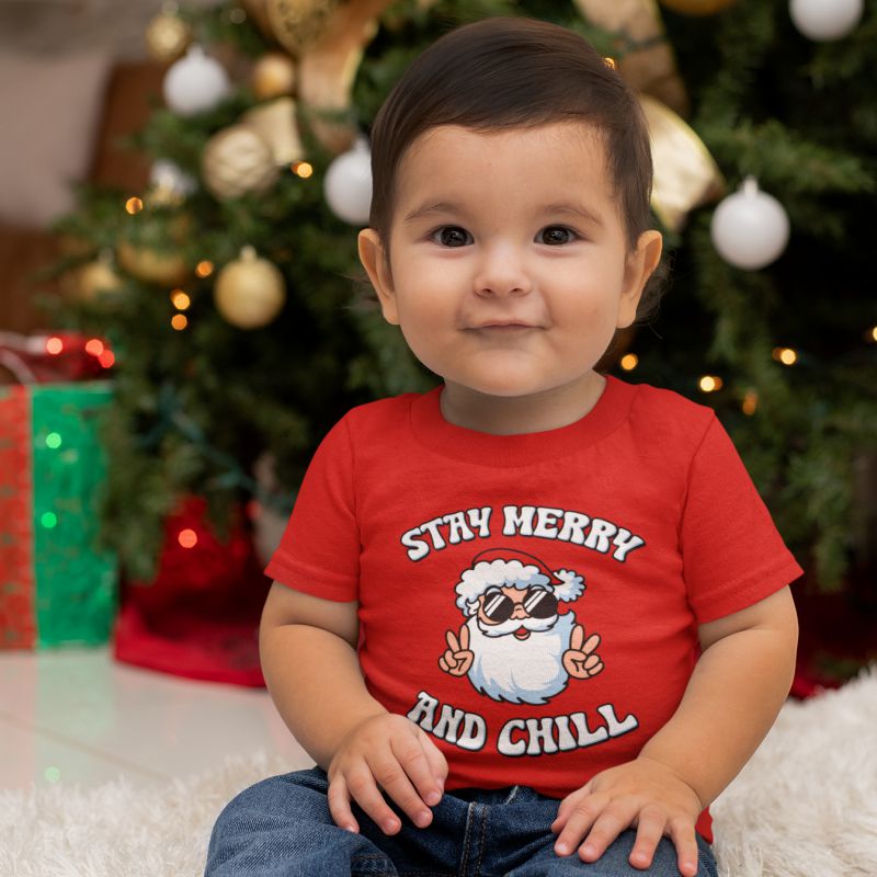 Stay Merry Christmas Kids Tshirt - Mydesignation