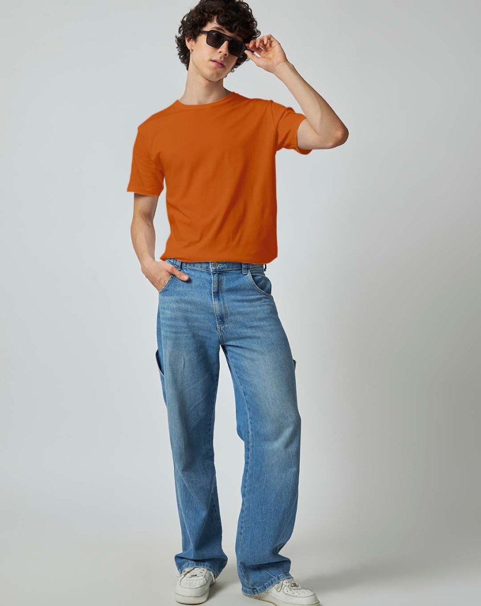 Tangy Orange Plain Tshirt - Unisex Comfort Fit - Mydesignation