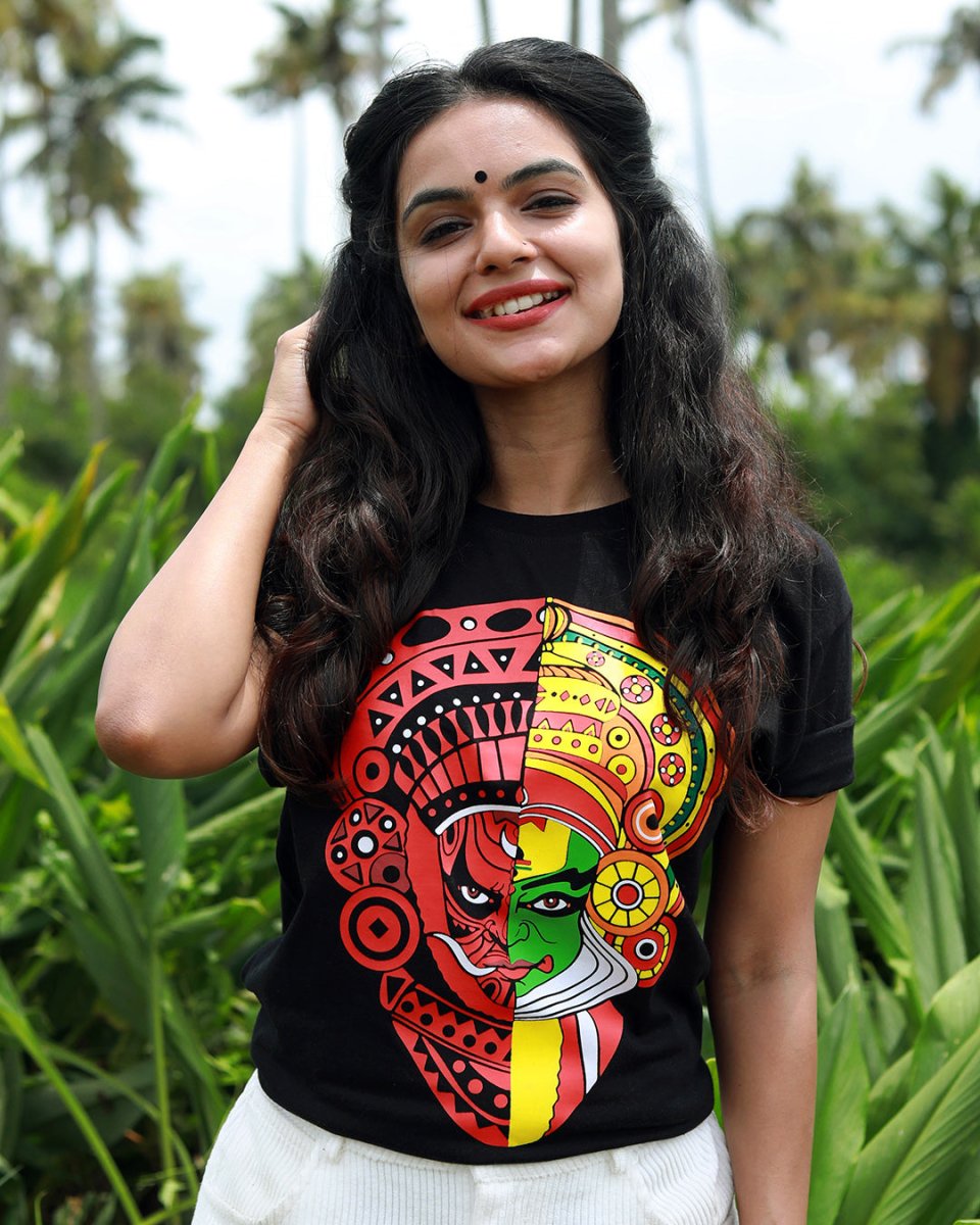 Theyyam Tshirt - Kathakali Theyyam Fusion (Women)- Mydesignation
