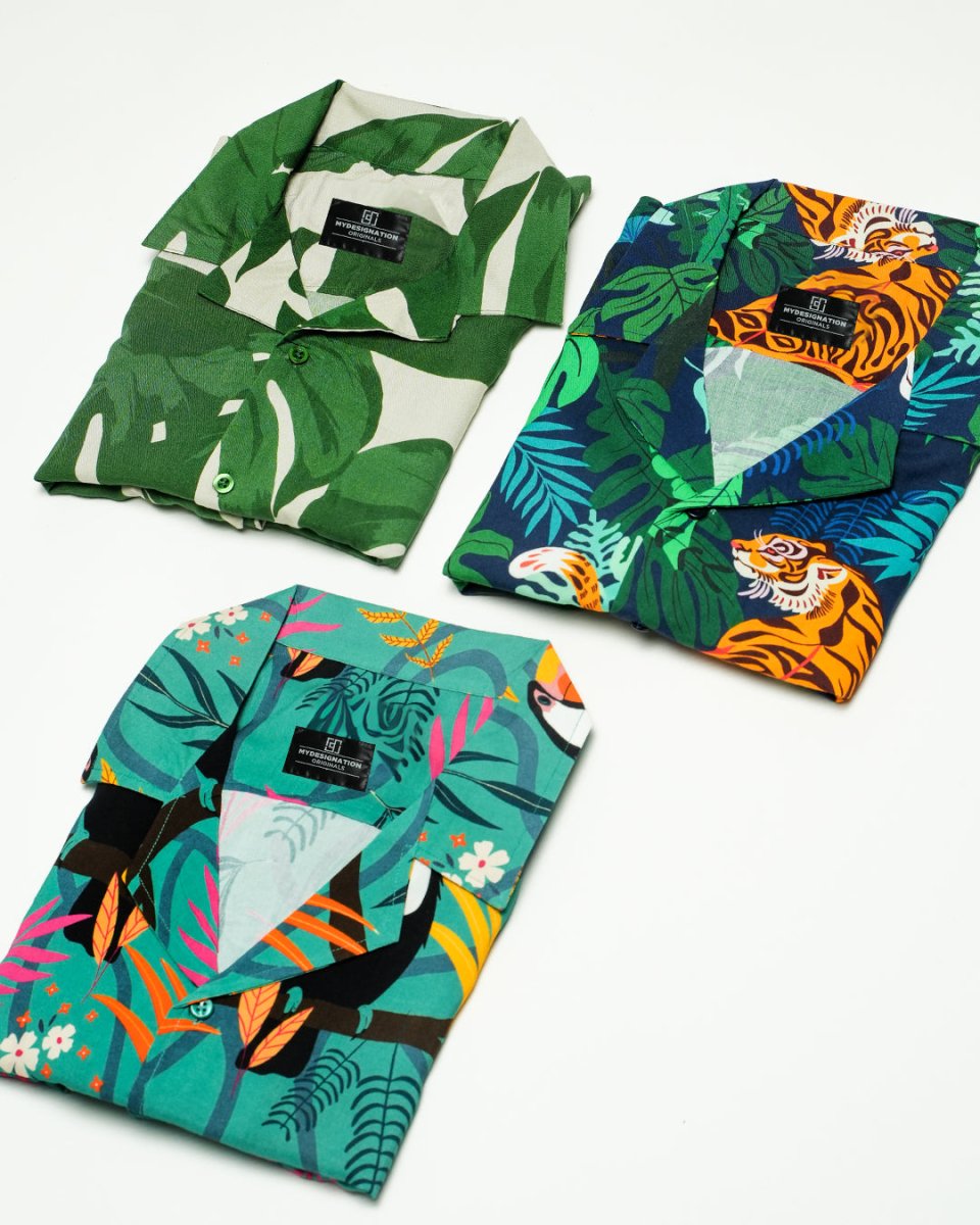 Tropical - Tiger - Resort Shirt Combo (Pack of 3) - Mydesignation