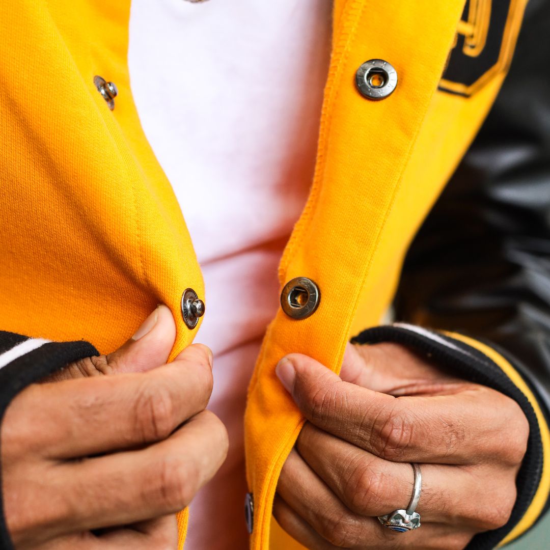 Leatherette Yellow Varsity Jacket